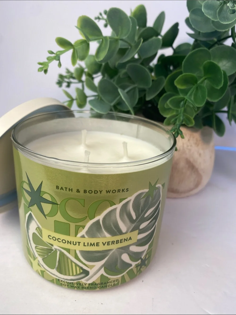 Bath & Body Works “Coconut Lime Verbena” New 3 Wick Candle